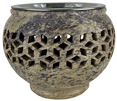 Bitto Weihrauchbrenner Maxi Eridanus Softstone mit Edelstahlsieb, H: 11,5 cm, Ø 15 cm