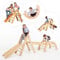4-in-1 Telaio di Arrampicata per Bambini - Triangolo in Legno, Arco & Rampa di Arrampicata & Rete, Telaio di Arrampicata Montessori, Palestra in Legno per Bambini, 1-5 Anni