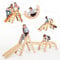 5 in 1 Indoor Play Equipment for Kids, Montessori Climbing Triangle, Wooden Arch, Slide Board, Holz Pikler Dreieck Indoor Play Gym für Kinder - Baby Spielzeug Jungle Gym für Kleinkinder Alter 1-3