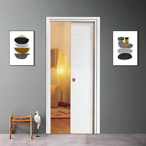 Porta scorrevole porta a scomparsa per scrigni cartongesso in laminato Bianco Finitura Ottone