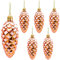 Christmas Concepts® Pack of 6–90mm Shiny & Glitter Decorated Pine Cone Baubles – Christmas Tree Decorations (Copper)