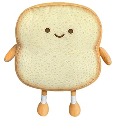 ikasus Geschnittenes Brotkissen,Toastkissen,Weich Plüsch Kissen Brotform Dekorative Lustige Lebensmittel Stofftier Zierkissen für Kinder Fotografie Requisiten,Sofa Rückenkissen,Hausdekoration