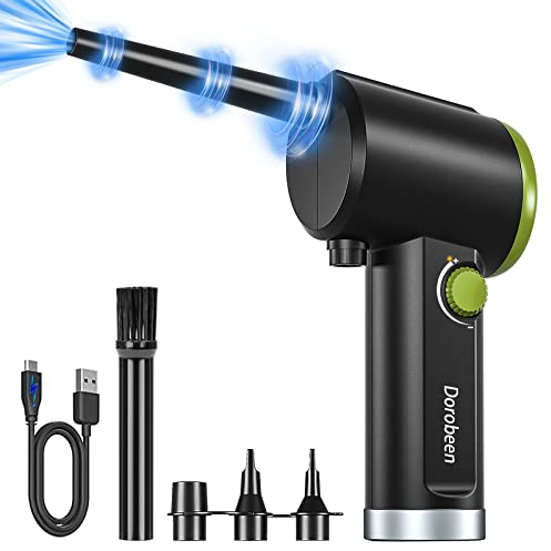 DOROBEEN Compressed Air Duster, Cordless Handheld Air Blower, Stepless Speed, 41000RPM, Portable Rechargeable 6000mAh Battery, Electric Air Duster for Computer Keyboard Electronics Cleaning