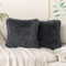 MIULEE 2er Set Kissenbezüge Künstlich Pelz Sofakissen Dekokissen Kuschelkissen Plüschkissen Kuschelig Couchkissen Kissen Flauschig Kissenbezug für Bett Sofa Couch 50x50 cm Blaugrau