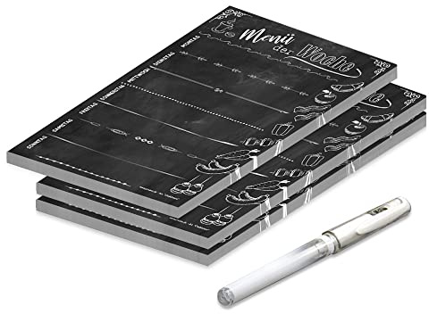 PRICARO Essensplaner Chalkboard, A5, 3 Stück