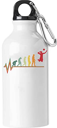 Human Volleyball Evolution Heartbeat Serve Graphic Touristische Wasserflasche Weiß 500ml