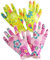 com-four® 2er Set Premium Handschuhe Garten und Arbeit für Damen - Blumenmotiv, aus Latex, Antirutschbeschichtung, Größe S (02 Paar - lila/grün - Größe S)