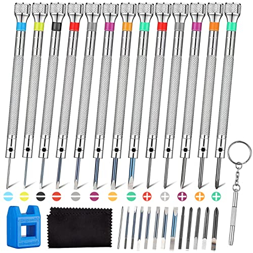 29 Stück Feinmechaniker Schraubendreher Set,Uhrmacherwerkzeug,Micro Elektroniker Schraubendrehersatz,Schraubenausdreher,Torx Schraubendreher Set für Phone,Pad,Computer, Brille, Uhren