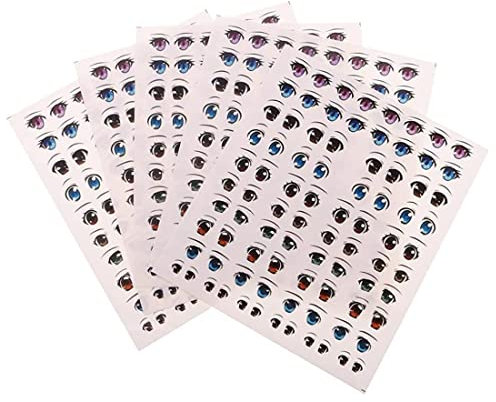 NIDONE 5 Foglio Occhi di Bambola Adesivi Trasferimento d'Acqua Adesivi Anime Occhi Adesivi Bambola rendendo Forniture
