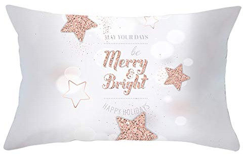 Pillow Case Cover, Kissenbezüge Herbst 30x50 Hellgrau Weihnachtssterne Frohe Weihnachten Home Dekorationen für Stuhl Auto Sofa