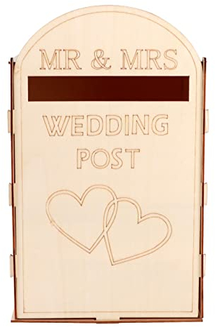 ALEOHALTER Wedding Post Box Wooden Gift Card Mailbox Rustic Wedding Gift Card Holder Box for Wedding Party Decoration, Royal Mail Styled, Flat Pack, As Picture Show