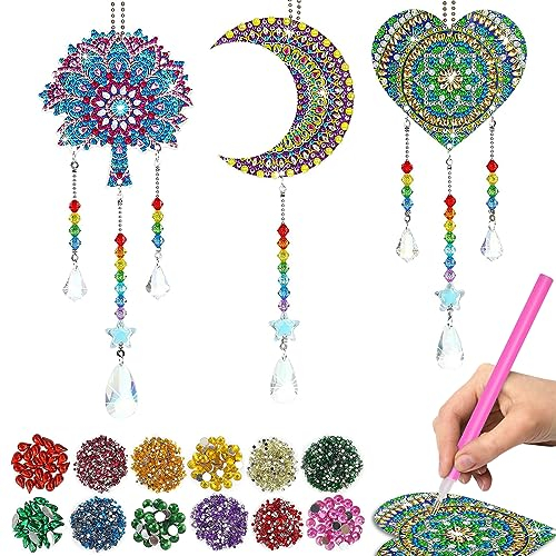 Diamond Painting Bambini Wind Chimes Diamond Painting Campanelli Eolici 5D Diamond Painting Kit Campane a Vento Lavoretti Creativi Per Regali Per Ragazze, Decorazioni Natalizie Per Il Giardino