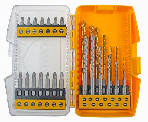 27-teiliges Steinbohrer-Set, HSS, titanbeschichtete Bohrer- und Schraubendreher-Bits, Bohrer, Metall, Stahl, Maurer, Beton, Stein