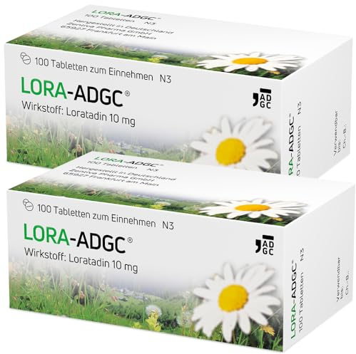 Lora ADGC® - 2x 100 Stück - Antiallergikum zur Behandlung von Allergiebeschwerden wie Heuschnupfen, Juckreiz und Hautrötungen - langanhaltend & gut verträglich - Bereits für Kinder ab 2 Jahren