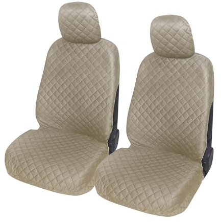 Auto Accessori Lupex - Universelle Autositzbezüge, vorne und hinten (Paar vorne, Beige)