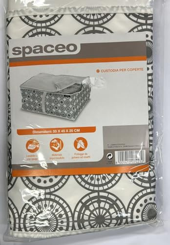 DOMOPAK - Custodia Coperte Large Ella Grey, 55x45x25 cm