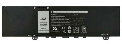 F62G0 Batterie Compatible avec Dell Inspiron 13 7000 5370 7370 7373 7380 7386 2-in-1 P83G Vostro 5370 D1525S D1505G Series F62GO 39DY5 039DY5 0TXWRR TXWRR RPJC3 0RPJC3 Ordinateur PC Portable