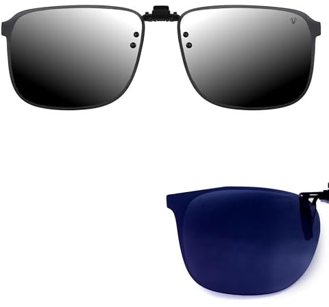 CREYESTAL Polarisiert Sonnenbrillen Aufsatz Brille, Sonnenbrille Clip, Anhebbar und Ultraleicht, Herren, Damen 100% UV400