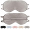 SILKTALE Schlafmaske Seide für Herren Frauen,19 Momme 100% Maulbeerseide Augenmaske für Seitenschläfer, Lichtblockierende Seiden Schlafbrille mit Verstellbares Gummiband für Reisen,Silbergrau
