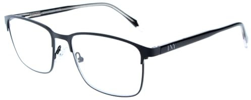 Moderne Lesebrille BEN aus hochwertigem Metall mit Federscharnier in Schwarz + 3,00 dpt