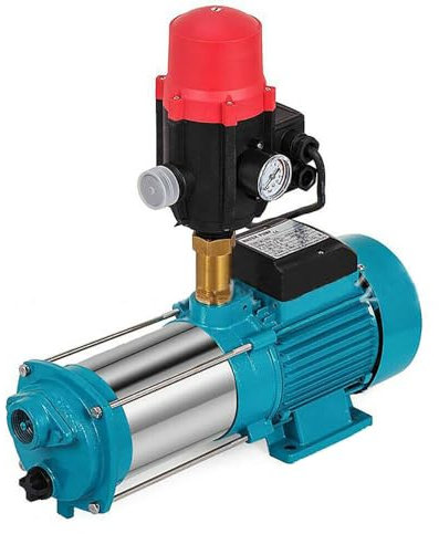 1300W Gartenpumpe Wasserpumpe 4000L/min Jetpumpe IP44 Wasserdicht Kreiselpumpe Hauswasserwerke 9,8 Bar Wasserpumpe Förderhöhe 98m Gartenpumpe mit Manometer & Druckschalter