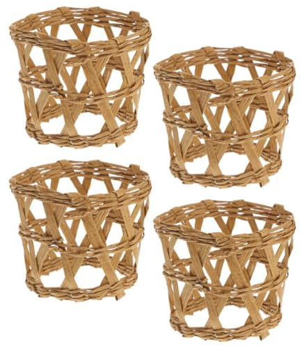 Angoily Portabicchieri In Vimini Intrecciato Da 4 Pezzi Portabicchieri In Vimini Con Manica Per Vaso In Intrecciato Manica Per Tazza In Per Bevande
