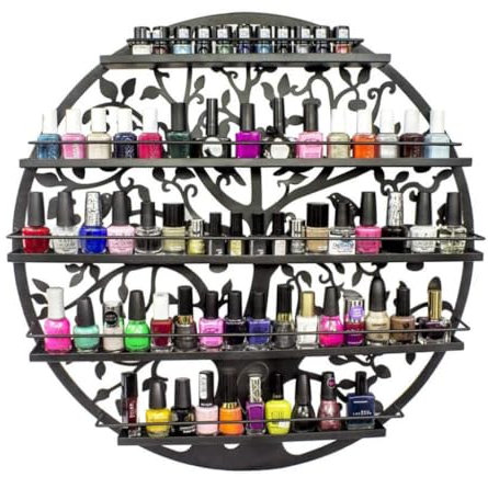 Confibel Nagellackhalter – Nagellackflaschen-Organizer – Organizer für ätherische Öle – Flaschenregal – Wanddekoration – Schwarz