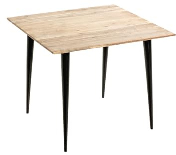 HAKU Beistelltisch Massivholz akazie Metall schwarz Couchtisch Sofatisch - Maße: B 55 x H 46 x T 55 cm Style: Modern