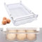 BLLREMIPSUR Egg Storage Box Refrigerator Drawer, 18 Grid Pull Out Drawer Fridge Shelf Refrigerator Holder Storage Box Egg Dispenser Egg Container Kitchen Fridge Organization Egg Storage Tray