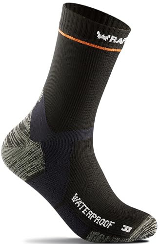 WRAP ME Waterproof Socks for Men, Warm Thick Waterproof Outdoor Socks Breathable Cushion with Merino Wool - Extra Warm, Comfortable for Cold Damp Weather - Ideal for Running, Hiking, Water Sports