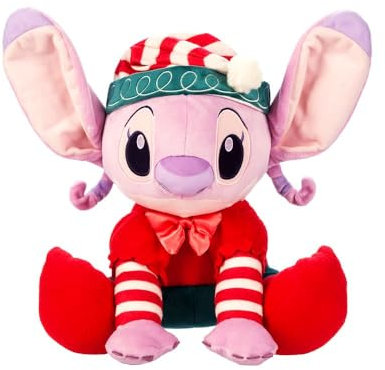 Disney Store Official Holiday Plush - Peluches de ángel con detalles bordados, peluche de colección navideña de escultura, juguetes blandos, adecuados para todas las edades.