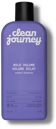 cleanjourney Bold Volume Hair Shampoo, EWG Verified, Infused with Rice Protein and Biotin, For Fine Hair, Volumizing + Texture, Clean Ingredients, Vegan, Fruity Scent, 354ml