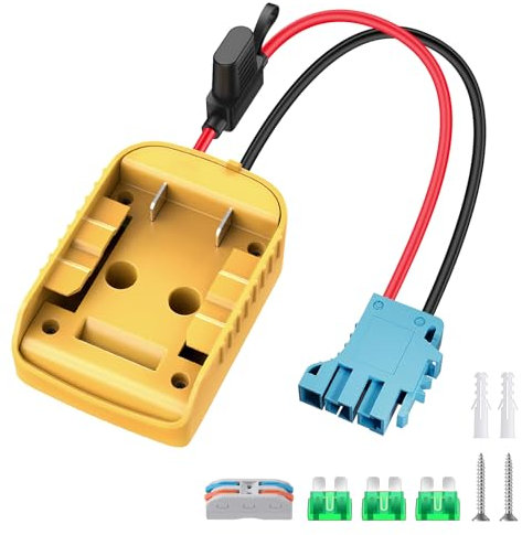 Power Wheel Adapter für Dewalt 20V Akku Adapter Power Wheel Batteriekonverter mit Kabelbaum Stecker Kompatibel mit Peg-Perego Kinderreitspielzeug 12AWG Drahtverbinder mit Schalter