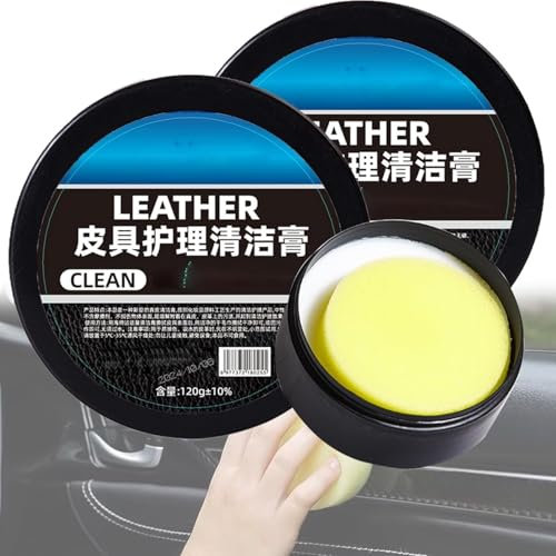 Hikaka Crème de Nettoyage et d'entretien du Cuir et pâte de Nettoyage, crème de Nettoyage pour l'entretien du Cuir d'intérieur de Voiture Automobile, pâte d'huile de revitalisant pour Cuir de Voiture