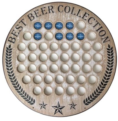 Kronkorkensammler Best Beer Collection aus Holz, für 48 Kronkorken, Ø 39 cm