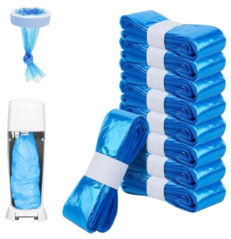 9 Pcs Nappy Bin Refills, 4.5M Diaper Pail Refill Bags Set, Extra Thick Anti-Odor Antibacterial Multilayer Film, Diaper Pail Disposal Sacks, Newborn Baby Diaper Pail Liner (9pcs Blue)
