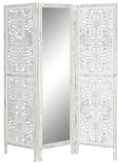 Home ESPRIT Paravent aus weißem Mangoholz, Spiegel, 152 x 2 x 182 cm, Marke: Home ESPRIT - EAN: 8424002149161