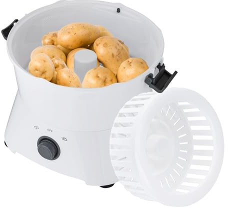 RjcdOPL Éplucheur de Pommes de Terre Électrique 85 W, Épluchage Rapide 2 à 4 Minutes, Grande Capacité 0,8 kg, Pour Cuisines, Restaurants, Fast-foods (P09)