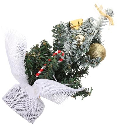 Cabilock mini albero di natale lux decorazioni scrivania strenne natale piccolo appeso all'albero di natale decorazione dell'albero di natale albero di natale finto plastica Golden