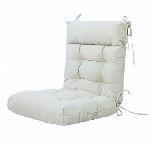 BAHULA Schaukelstuhl Kissen, Dicke hohe Rückenlehne Sitzkissen mit Befestigungsgurten, wasserdicht Outdoor Indoor gepolstert Patio Sitz Schaukelstuhl Kissen,Weiß,100x50cm