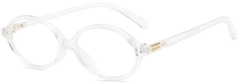 Long Keeper Ovale Blaulichtfilter Brille Damen 90er Jahre Ovale Brille Ohne Stärke Computerbrille Blaulicht Blockierende Anti Müdigkeit für PC TV Handy