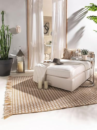 benuta Pure Teppich aus recyceltem Material Morty - Gelb 80x150 cm - Kunstfaser, Recyceltes Material - Rechteckig & im Style: Geometrisch, Boho-Style, Ethno-Style, Hygge & Cozy - Pflegeleicht