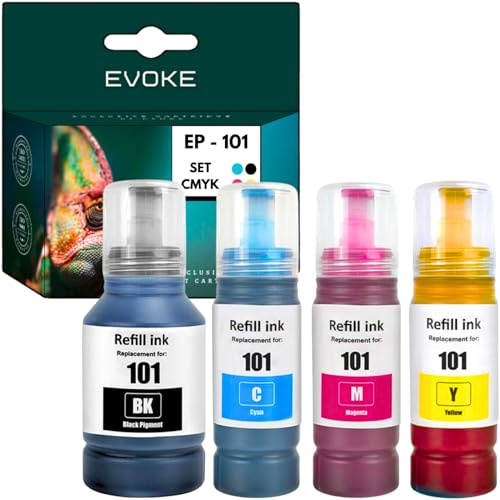 EVOKE 101 XL Patronen Set kompatibel zu Epson L4150 L4160 L4260 L4266 L6160 L6190 L6260 L6270 L6290 (CMYK Set) 25500 Seiten 340ml