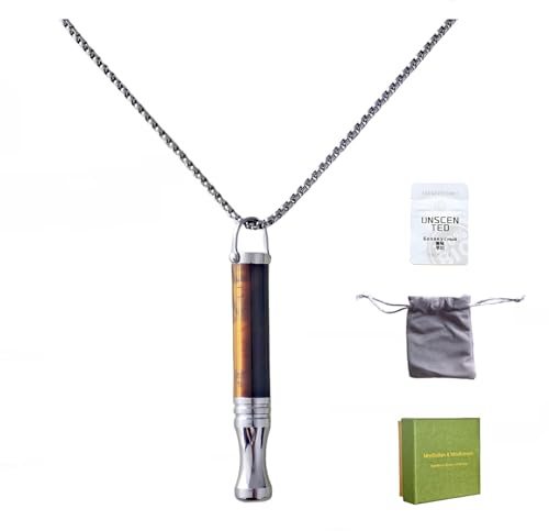Atemkette mit Tigerauge & Aromatherapie | 70 cm Edelstahlkette | Meditations- und Achtsamkeits-Tool zur Beruhigung, Schlafhilfe, Stress- und Angstlinderung