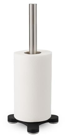 PAAJEE Stainless Steel Kitchen Roll Holder Freestanding Paper Towel Holder with Suction Cups – Countertop Towel Dispenser for Kitchen Organisation, Bathroom, Pantry, Caravan – Home Essential