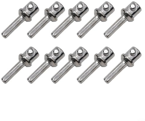 Jotekonoby Lot de 10 adaptateurs de perceuse pour brosse de ramonage, perceuse électrique, tige de connexion en métal galvanisé, outil de nettoyage de cheminée