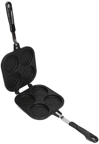 Padella per pancake a doppia faccia, rivestimento antiaderente, lega di alluminio, multifunzionale per panini, torte, pane, uova, design facile da capovolgere, distribuzione uniforme del calore
