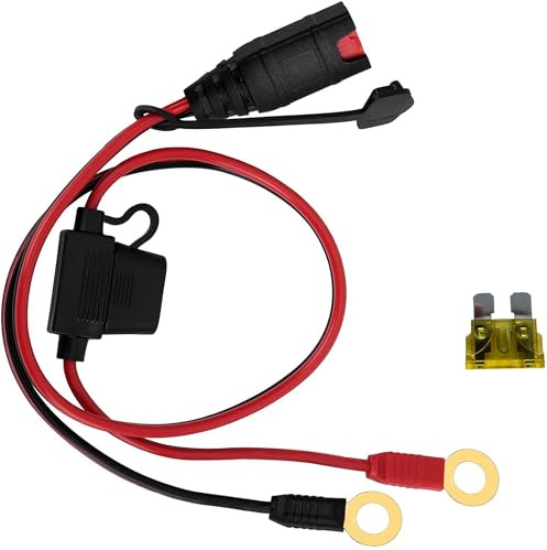 Eyelet Terminal Connector Compatible with NOCO Genius Smart Chargers - Replacement for GC008 - M10 (3/8 Inch) Heavy Duty Battery Adapter Cable with 20A Fuse Protection - Fits Genius1, Genius2, Genius5