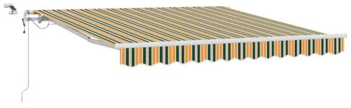 vidaXL Einziehbare Markise Grün und Gelb 300 x 250 cm, Verstellbares, modernes, Robustes, rechteckiges, ausziehbares Sonnensegel, UV-Schutz, vielseitige Lösung für draußen