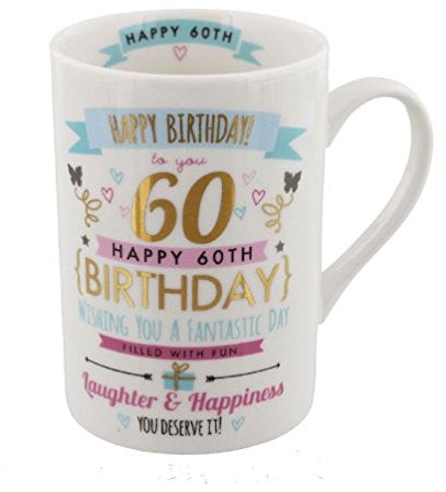 Pink & Gold Signography Range Birthday Mug - 60Th Birthday